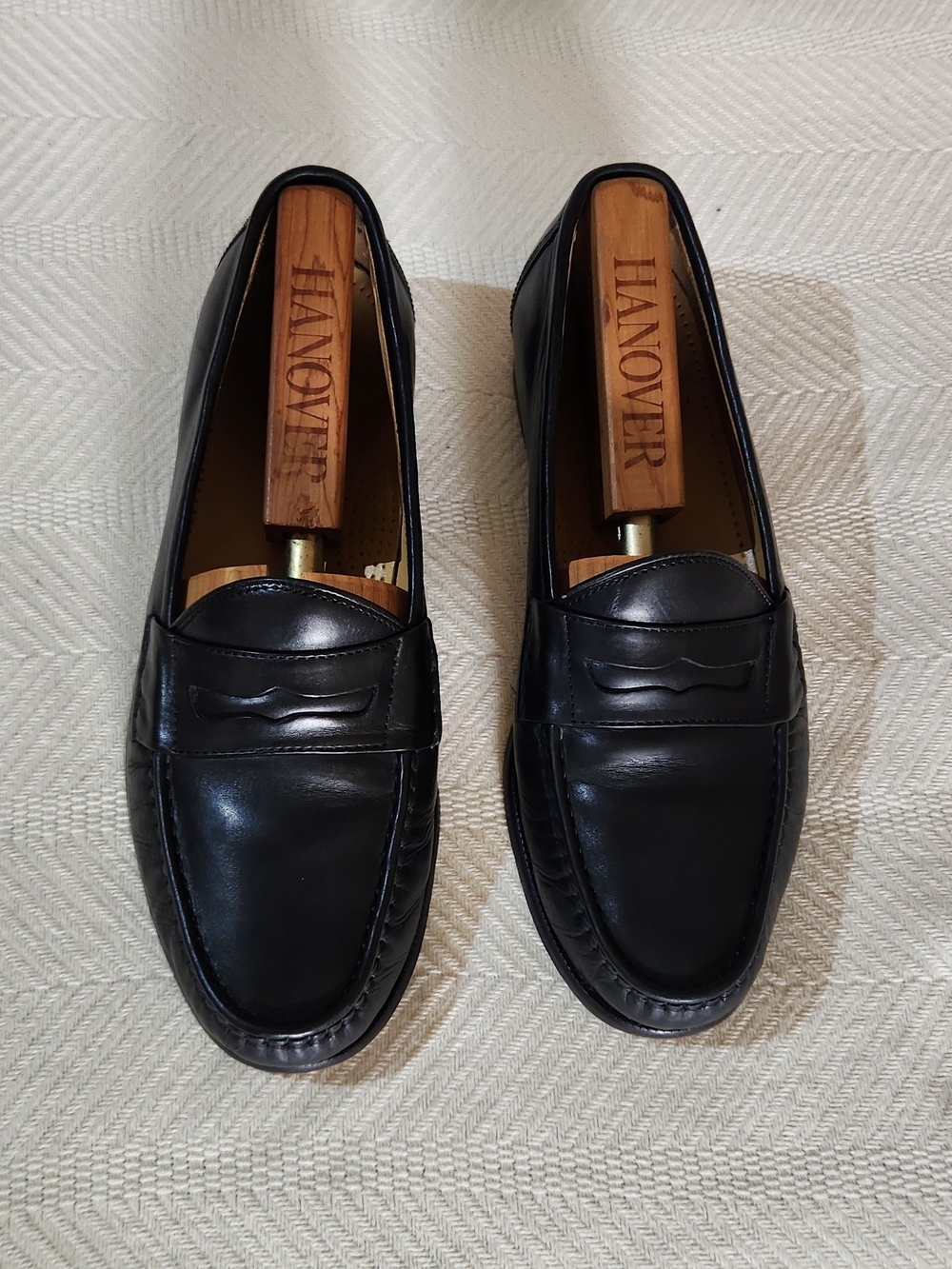 Cole Haan Black Leather Penny Loafers